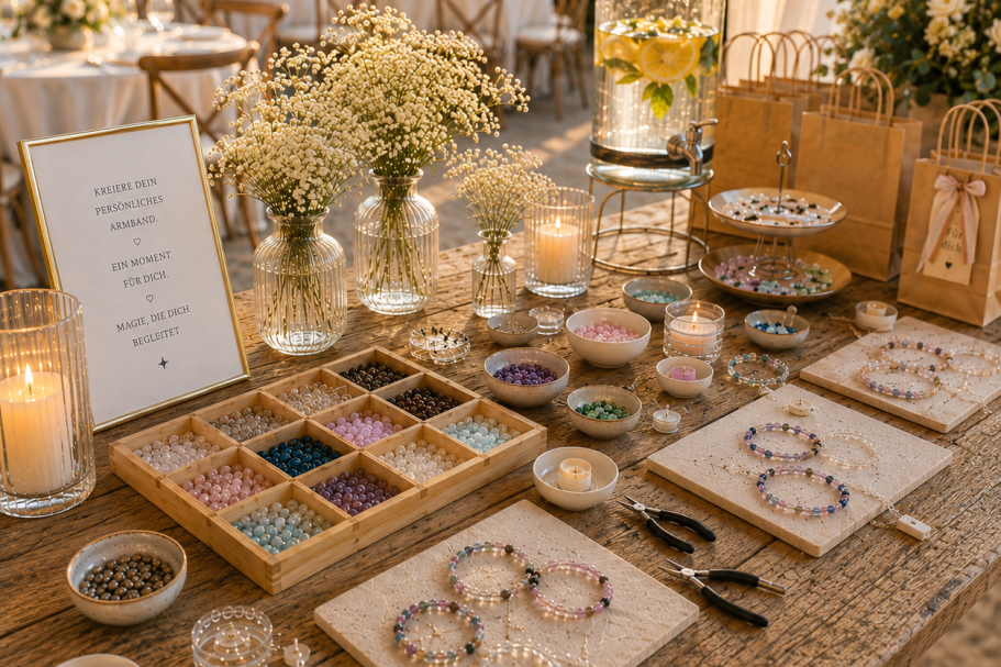 Armbandbar Hochzeit, Hochzeitsunterhaltung NRW, Kreativstation Hochzeit, DIY Hochzeit, Hochzeitsworkshop, Hochzeit Düsseldorf, Hochzeit Ruhr