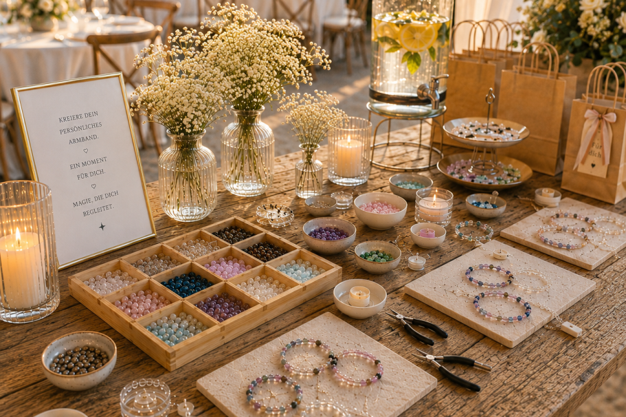 Armbandbar Hochzeit, Hochzeitsunterhaltung NRW, Kreativstation Hochzeit, DIY Hochzeit, Hochzeitsworkshop, Hochzeit Düsseldorf, Hochzeit Ruhr